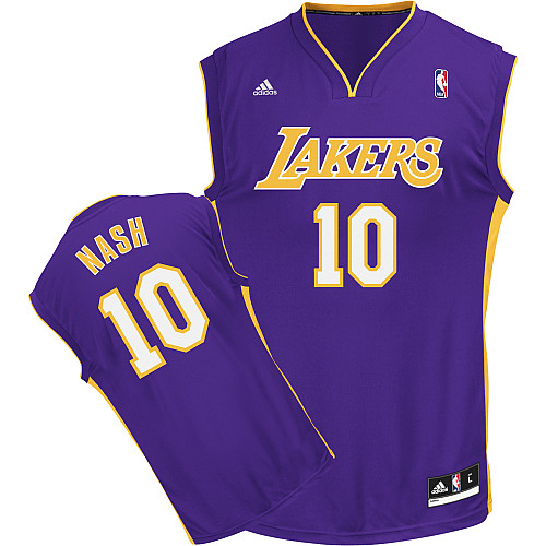  NBA Los Angeles Lakers 10 Steve Nash New Revolution 30 Swingman Road Purple Jersey